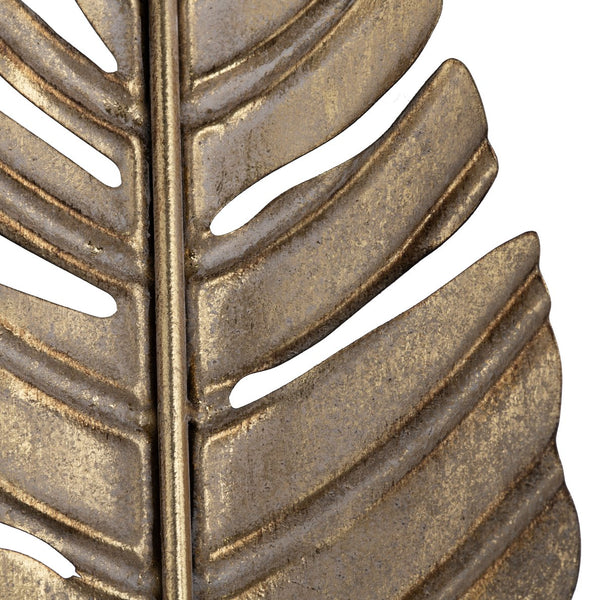 Crestview Collection 34"H Striking Black And Gold Embossed Palm Fronds Table Lamp – Elegant Design & Warm Glow   Cvazer179