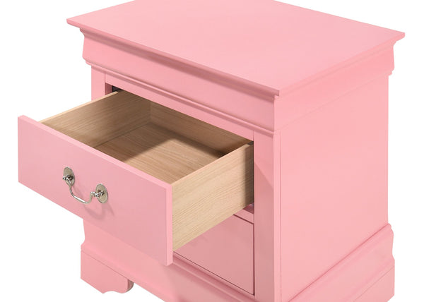 English Elm Charming Croc-Textured Nightstand with Spacious Drawer, Contemporary Particle Board Build, 25"H x 27"W x 16"D Pink 30 L x 25 W x 20 H B078107843
