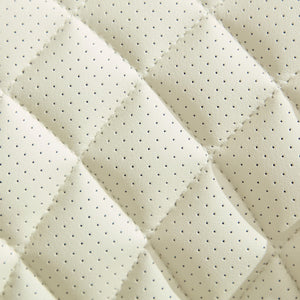 English Elm Dining Curved Back Dining Chair Set of 2 — Ergonomic Upholstered PU with Perforation, Thick Cushion, Floor-Safe Caps Cream W1143P254984