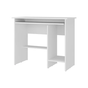 English Elm Koyuk White Computer Desk with Keyboard Tray Cpu Storage and Lower Shelf for Home Office B097P474288