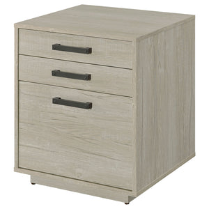 English Elm Loomis White Washed Grey 3-Drawer File Cabinet — Rustic Modern Accent with Tufted Tuxedo Arm, Plush Comfort B062P344974