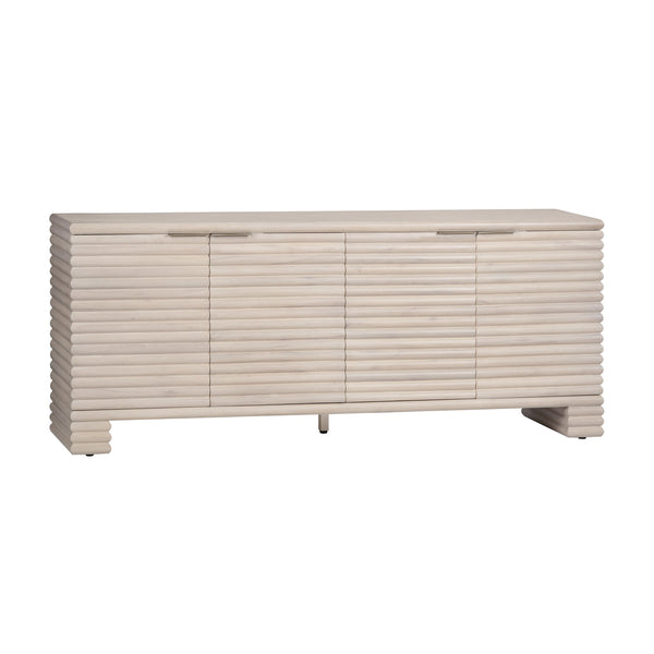 Crestview Collection Transitional Media Sideboard - Elegant Bleached Wood Tv Stand With Hidden Pulls & Storage Solutions Cream Solid Wood Cvfdr1228