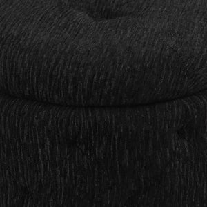 OSP Home Furnishings Erindale Round Storage Ottoman Onyx