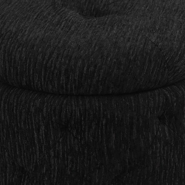 OSP Home Furnishings Erindale Round Storage Ottoman Onyx