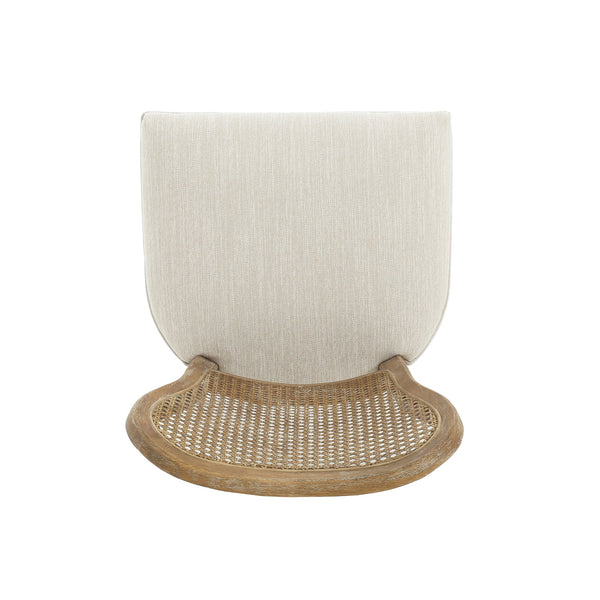 English Elm Christopher Knight Home® - DINING Retro Fabric & Rubberwood Chairs Set of 2 with Rattan Backrest, Vintage Grain, Durable Cushions N779P171201B