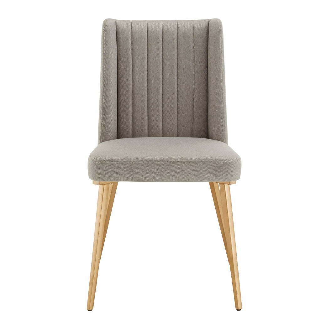 Homelegance By Top-Line Piper Gold Finish Fabric Dining Chairs (Set of 2) Grey Engineered Wood