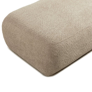 English Elm Upholstered Boucle Chaise Lounge with Wooden Legs for Bedroom or Living Room W5515P437368
