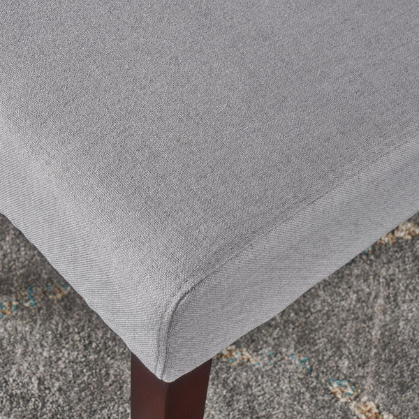 English Elm Dining Chair Set of Two Wingback Button Tufted High Back Birch Leg Upholstered Light Grey 61539.00LGRY