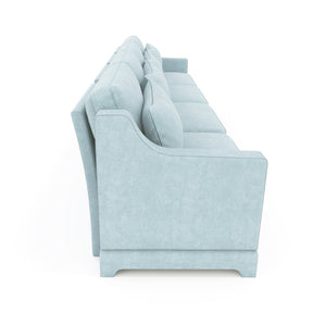 English Elm Four-Seater Chenille Sofa In Sky Blue - Ergonomic Design, Solid Wood Frame, Perfect For Lounges & Hotels W714S01210