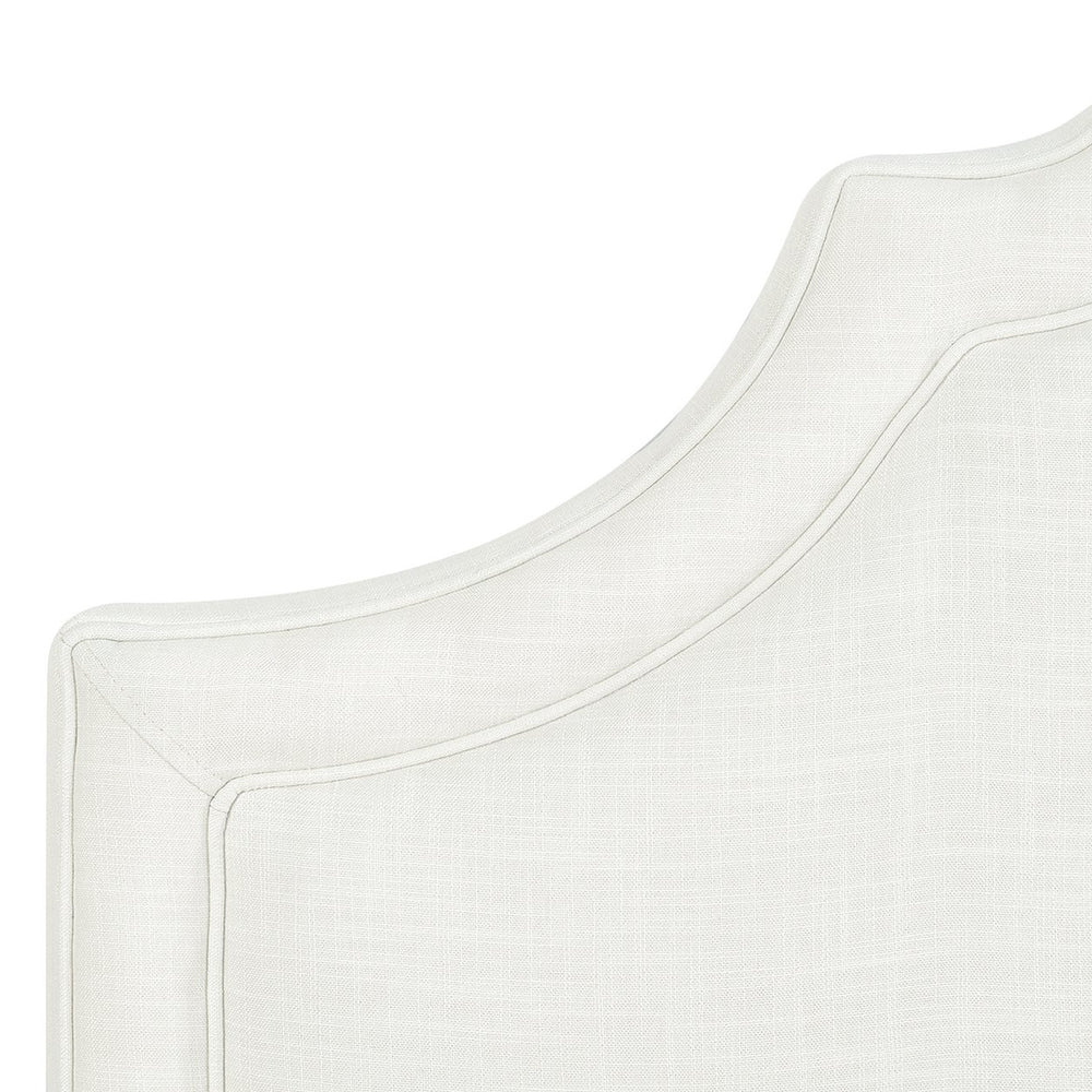 English Elm Catherine Woven Fabric King Headboard Antique White Hardwood Bedroom Elegance B2719P238659