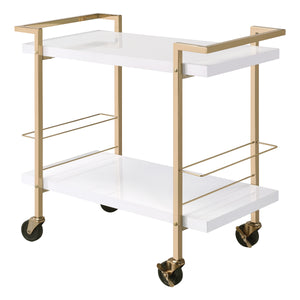 OSP Home Furnishings Alios Serving Cart White/Gold