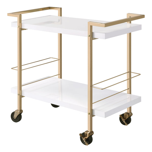 OSP Home Furnishings Alios Serving Cart White/Gold