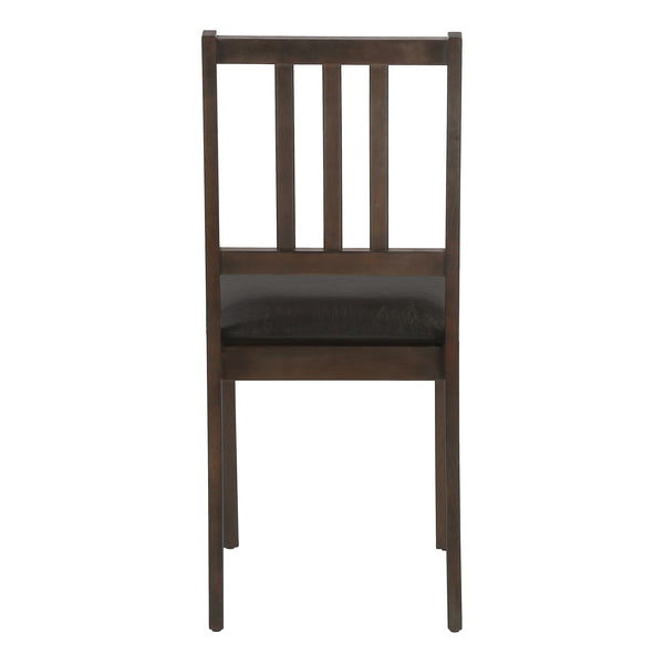 English Elm Dining Chair Set Of 2 - Upholstered Faux Leather With Brown Wood Legs For Modern Dining Spaces B2710P218866
