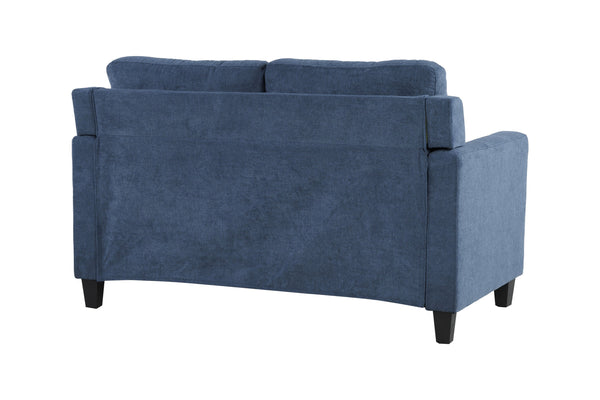 English Elm Horatio Chenille Loveseat with Pocket Coil Seats and D25 Foam Support, Modern Cozy Living Sofa 92 Navy 50 L x 26 W x 22 H B2726P248626