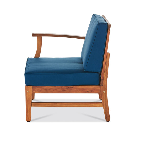 English Elm Perla Armless Accent Chair Tailored Low Profile Upholstered Seat for Living Room Blue 58941.00L-R-CON-M2BLU