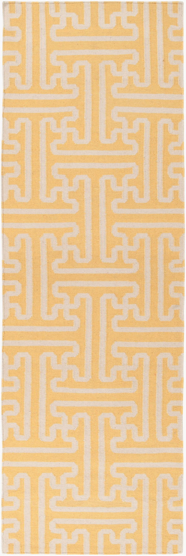 Surya Archive Ach-1701 2'6" X 8' Handmade Wool Rug - Modern Decor With Natural Charm & Durability Mustard Wool Ach1707-268