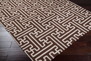 Surya Archive Ach-1701 2'6" X 8' Handmade Wool Rug - Modern Decor With Natural Charm & Durability Dark Brown Wool Ach1710-3656