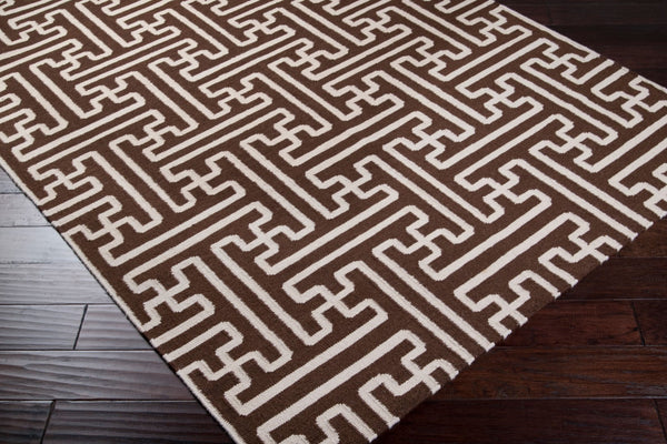 Surya Archive Ach-1701 2'6" X 8' Handmade Wool Rug - Modern Decor With Natural Charm & Durability Dark Brown Wool Ach1710-3656