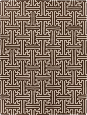 Surya Archive Ach-1701 2'6" X 8' Handmade Wool Rug - Modern Decor With Natural Charm & Durability Dark Brown Wool Ach1710-3656