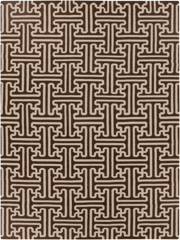 Surya Archive Ach-1701 2'6" X 8' Handmade Wool Rug - Modern Decor With Natural Charm & Durability Dark Brown Wool Ach1710-3656