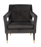 Mara Elegant Tufted Accent Chair with Luxurious Velvet Upholstery and Retro Gold Accents