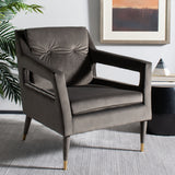 Safavieh Mara Tufted Accent Chair Shale/Gold ACH4505A