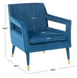 Safavieh Mara Tufted Accent Chair Navy/Gold ACH4505C