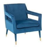 Safavieh Mara Tufted Accent Chair Navy/Gold ACH4505C