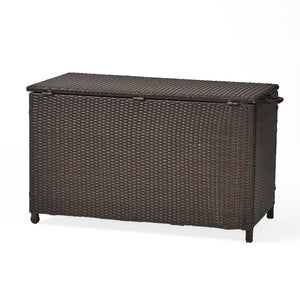 English Elm Blake Outdoor Wicker Storage Box with Wheels for Patio Cushions and Garden Gear 54153.00BRN