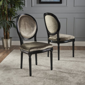 English Elm Christopher Knight Home® - Kd Dining Chair - Elegant Grey Velvet Upholstered Seat With Iconic Round Backrest & Fluted Legs 60352.00NVLT