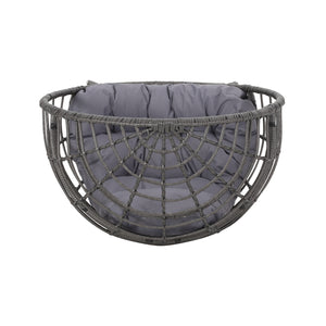 English Elm Christopher Knight Home® - SANTINO Teardrop Wicker Chair with Water‑Resistant Cushion, Gray Faux Rattan, Iron Frame, Cozy Lounger 65646.00GDGRY