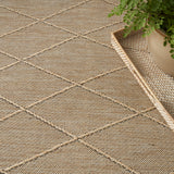 Nourison Practical Solutions PSL01 Machine Made Power-loomed Borderless Design Indoor/Outdoor Modern Outdoor Rug Natural, Natural 100% Polypropylene 99446940070