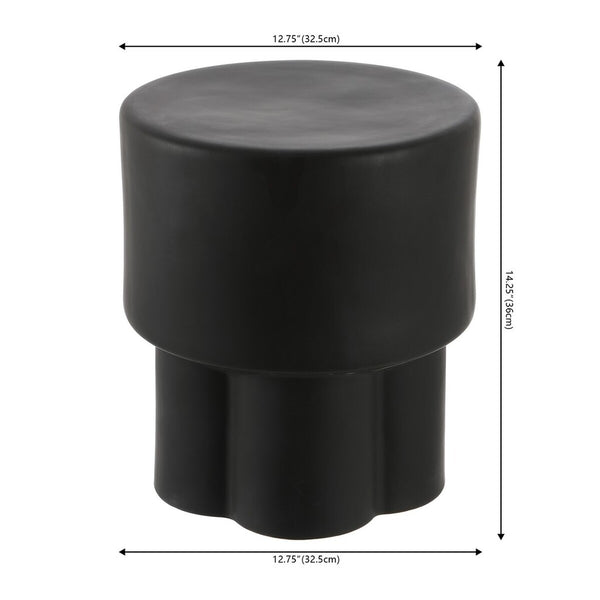 Safavieh Cordiz, 14.25 Inch, Matte Black, Ceramic Garden Stool Matte Black 12.75 x 12.75 x 14.25