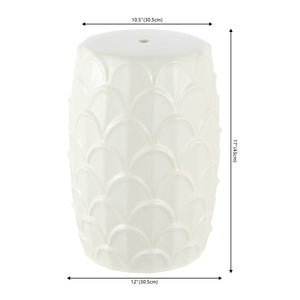Safavieh Seina, 17 Inch, Cream, Ceramic Garden Stool Cream 12 x 12 x 17
