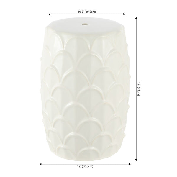 Safavieh Seina, 17 Inch, Cream, Ceramic Garden Stool Cream 12 x 12 x 17