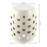 Safavieh Amaissa, 15 Inch, Cream, Ceramic Garden Stool Cream 12 x 12 x 15