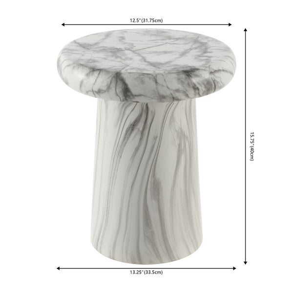 Safavieh Noldita, 15.75 Inch, White Marble, Ceramic Garden Stool White Marble 13.25 x 13.25 x 15.75