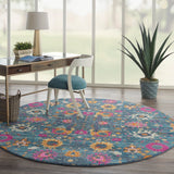 Nourison Passion PSN01 Machine Made Power-loomed No Border Indoor Only Bohemian Transitional Rug Denim, Denim 100% Polypropylene 99446769886