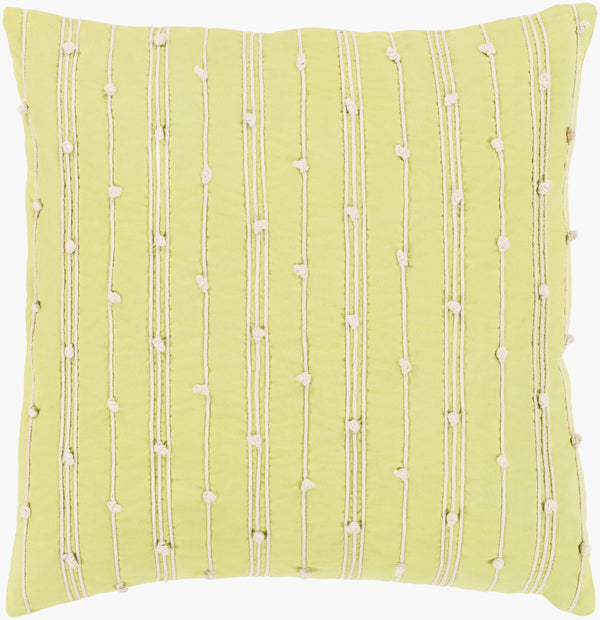 Surya Accretion 18"L X 18"W Cotton Accent Pillow - Cozy Traditional Charm For Elegant Home Decor Light Green Cotton,Cotton Act002-1818p