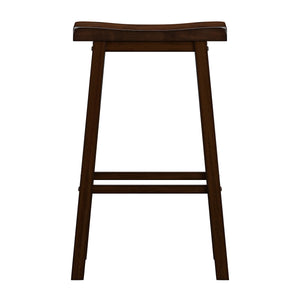 Homelegance By Top-Line Jarvis Saddle Seat 29-inch Bar Height Backless Stools (Set of 2) Warm Cherry Rubberwood