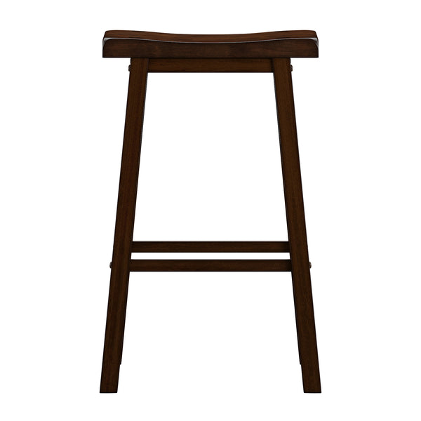 Homelegance By Top-Line Jarvis Saddle Seat 29-inch Bar Height Backless Stools (Set of 2) Warm Cherry Rubberwood