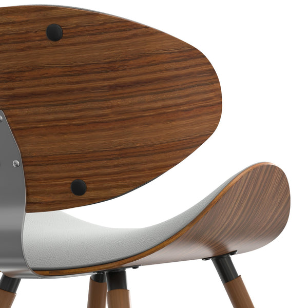 English Elm Marana Dining Chair - Elegant Mid-Century Modern Design In White Vegan Faux Leather & Bentwood Frame B136P158921