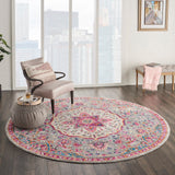 Nourison Passion PSN22 Machine Made Power-loomed Narrow Border Indoor Only Transitional Bohemian Rug Grey,Multi, Grey 100% Polypropylene 99446717863