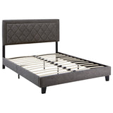 Homelegance By Top-Line Terrell Black Finish Frame with Velvet Fabric Platform Bed Grey Velvet