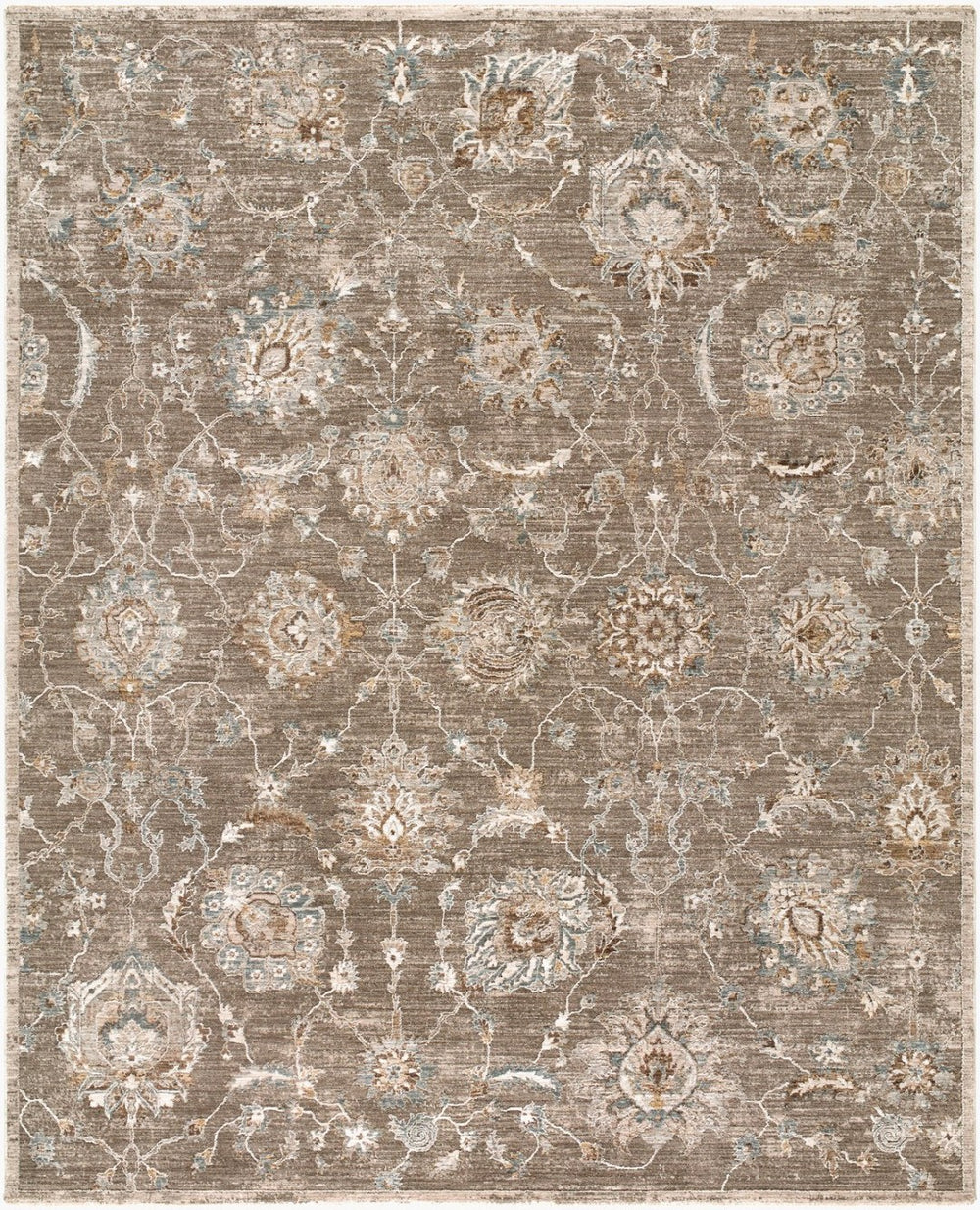 Livabliss Arda Persian Medallion Area Rug Machine Woven Polyester with Fringe for Living Room Medium Gray, Ta 12' x 15' ACZ2300-1215
