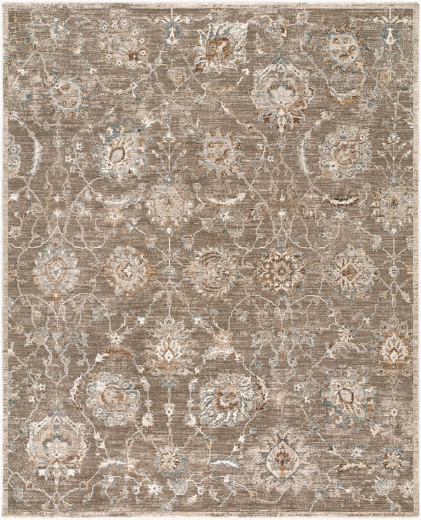 Livabliss Arda Persian Medallion Area Rug Machine Woven Polyester with Fringe for Living Room Medium Gray, Ta 7'10" x 10'2" ACZ2300-710102