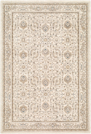 Livabliss Arda Machine Woven Polyester Area Rug with Traditional Turkish Motifs and Fringed Edges Light Gray, Tau 7'10" x 10'2" ACZ2301-710102