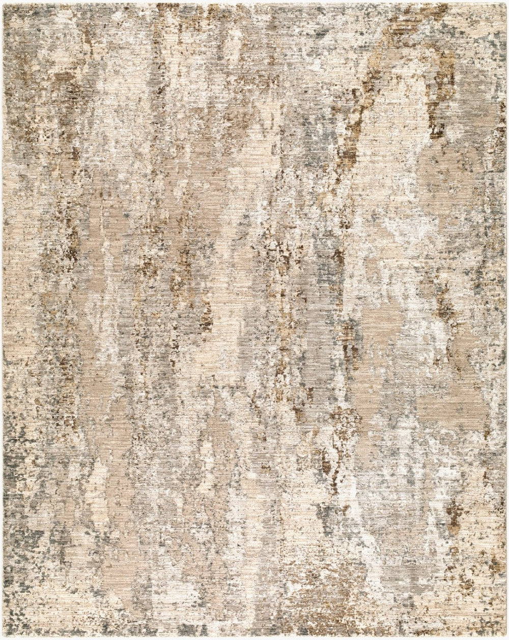 Livabliss Arda Geometric Mid-century Machine Woven Polyester Area Rug with Fringe for Living Room Taupe, Light Gr 9' x 12'2" ACZ2304-9122