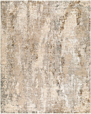 Livabliss Arda Geometric Mid-century Machine Woven Polyester Area Rug with Fringe for Living Room Taupe, Light Gr 9' x 12'2" ACZ2304-9122