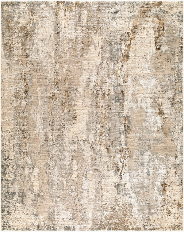 Livabliss Arda Geometric Mid-century Machine Woven Polyester Area Rug with Fringe for Living Room Taupe, Light Gr 9' x 12'2" ACZ2304-9122
